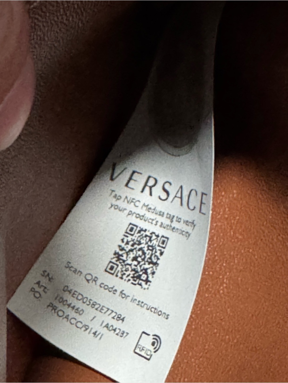 Versace White Tag with Tan Leather Interior